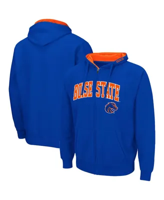 Men's Colosseum Royal Boise State Broncos Arch and Logo 3.0 Full-Zip Hoodie