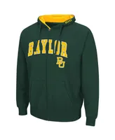 Men's Colosseum Green Baylor Bears Arch and Logo 3.0 Full-Zip Hoodie