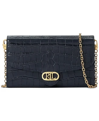 Laure Ralph Lauren Adair Embossed Leather Small Crossbody