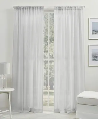 Lauren Ralph Lauren Coralina Sheer Rod Pocket Curtain Panel, 50" x 96" - Silver
