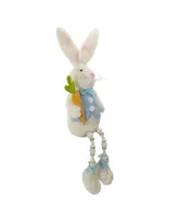 Boy Bunny Rabbit with Dangling Bead Legs Spring Figure, 22"