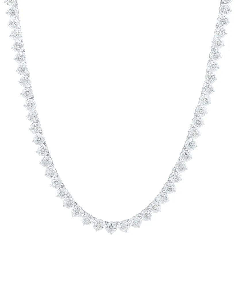 Womens Lab Created White Sapphire 18K Gold Over Silver Tennis Necklaces -  JCPenney