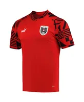 Men's Puma Red Austria National Team Pre-Match Raglan DryCELL V-Neck Top