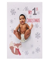 NoJo Fox "My 1st Christmas" Photo Op Baby Blanket