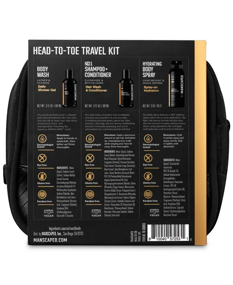 Manscaped 3 Pc UltraPremium Head-to-Toe Travel Care Kit