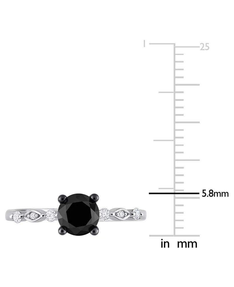 Black Diamond (1 ct. t.w.) & White Accent Engagement Ring 14k Gold