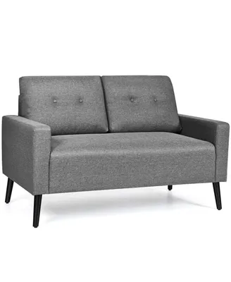 Costway Modern Loveseat Sofa 55'' Upholstered Chair Couch with Soft Cushion