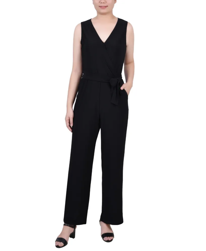 PETITE SLEEVELESS JUMPSUIT, Black