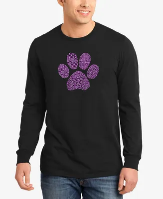 La Pop Art Men's Xoxo Dog Paw Word Long Sleeves T-shirt