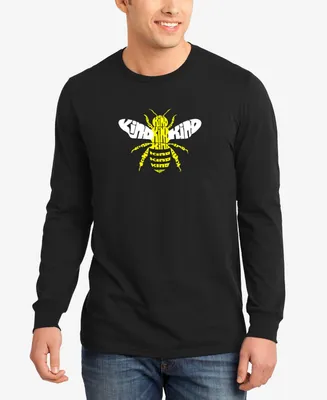 La Pop Art Men's Bee Kind Word Long Sleeves T-shirt