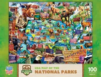 Masterpieces Usa Map of the National Parks - 100 Piece Jigsaw Puzzle