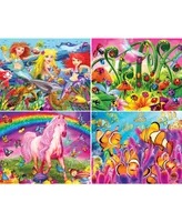 Masterpieces Kids Jigsaw Puzzle Set - Purple Glow 4-Pack 100 Pieces