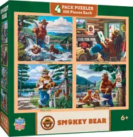 Masterpieces Smokey Bear 4-Pack 100 Piece Jigsaw Puzzles for Kids