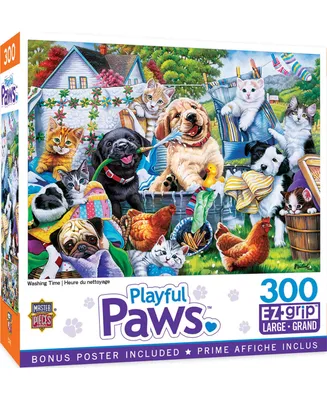 Masterpieces Playful Paws Washing Time 300 Piece Ez Grip Jigsaw Puzzle