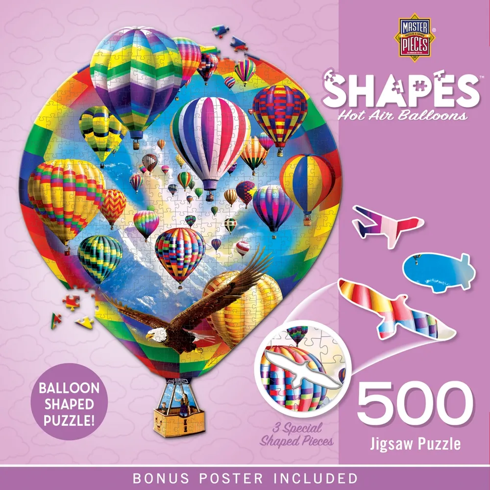 Masterpieces Shapes - Hot Air Balloons 500 Piece Jigsaw Puzzle