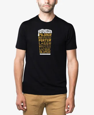 La Pop Art Men's Premium Blend Word Styles of Beer T-shirt