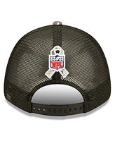 Big Boys New Era Black, Camo Las Vegas Raiders 2022 Salute To Service 9FORTY Snapback Trucker Hat