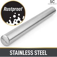 Smooth Tapered Professional French Stainless Steel Rolling Pin