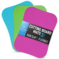 Non-Slip Flexible Cutting Board Set - Dishwasher Friendly Mats For Cooking of 3