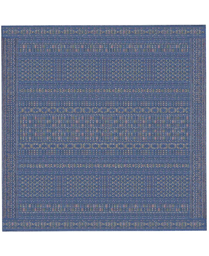 Liora Manne' Panel Stripe 7'10" x Square Outdoor Area Rug