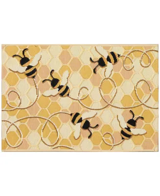 Liora Manne' Esencia Bee Free 2'5" x 3'11" Area Rug - Gold