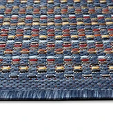 Liora Manne' Panel Stripe 1'11" x 7'6" Runner Outdoor Area Rug