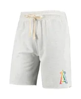 Men's Concepts Sport Oatmeal Los Angeles Angels Mainstream Logo Terry Tri-Blend Shorts