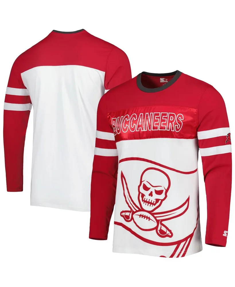 Men's Starter Red/Royal New York Rangers Cross Check Jersey V-Neck Long Sleeve T-Shirt Size: Large