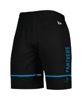 Men's New Era Black Carolina Panthers Combine Authentic Rusher Training Shorts