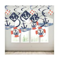 Ahoy - Nautical - Party Hanging Decor - Party Decoration Swirls - Set of 40