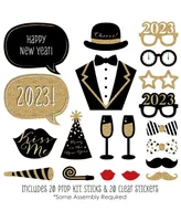 Big Dot of Happiness New Years Eve Party - Gold - 2025 New Year's Photo Booth Props Kit - 20 Count