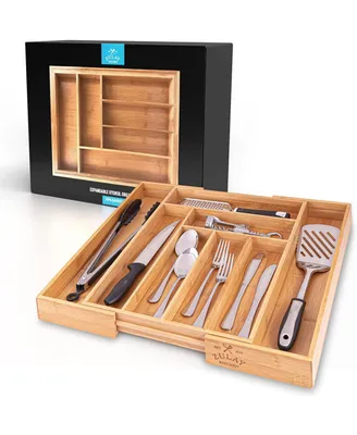 Zulay Kitchen Bamboo Kitchen Drawer Organizer