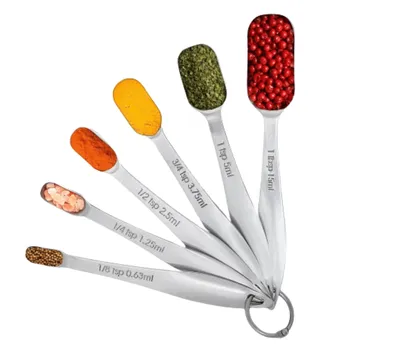 Zulay Kitchen 6 Piece Stainless Steel Measuring Spoons with Easy To Read