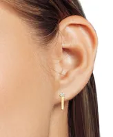 Diamond J-Hoop Earrings (1/10 ct. t.w.) in 10k Gold