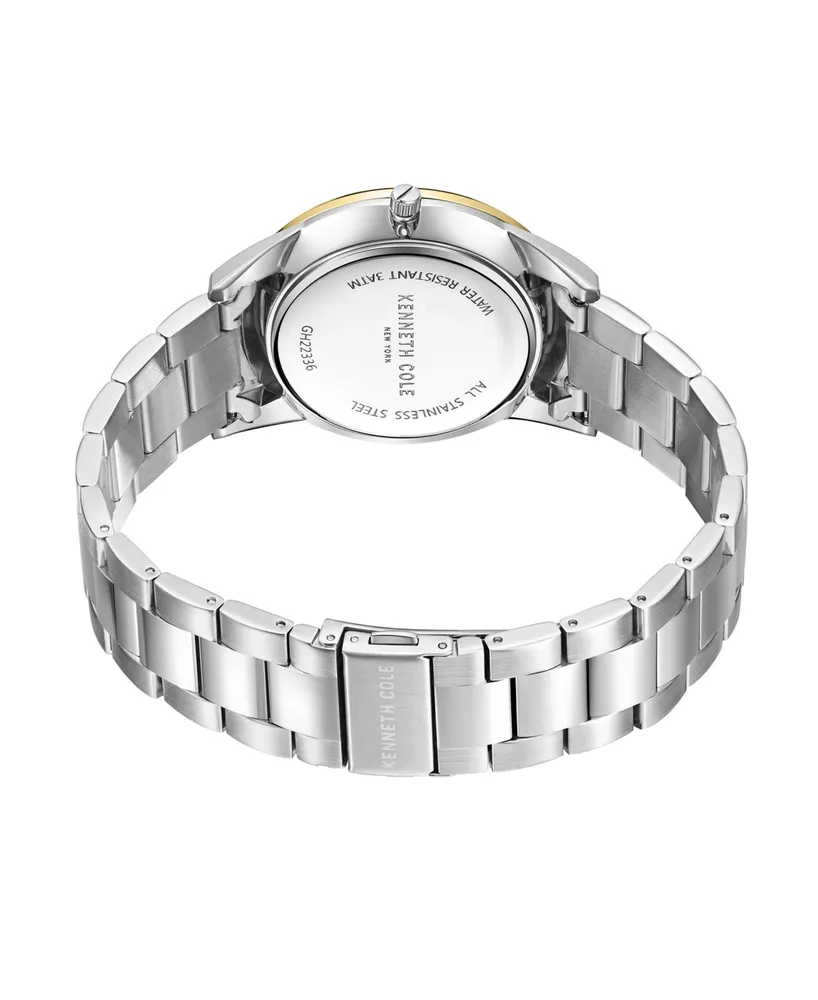 Kenneth Cole New York Men's Modern Classic Silver-Tone Stainless Steel Bracelet Watch 42mm