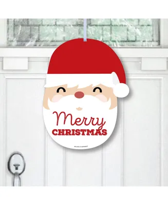 Big Dot of Happiness Jolly Santa Claus - Hanging Porch Christmas Outdoor Front Door Decor - 1 Pc Sign