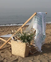 Linum Home Herringbone Pestemal 100% Turkish Cotton 2-Pack Beach Towels