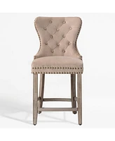 WestinTrends Tufted Velvet Counter Stool