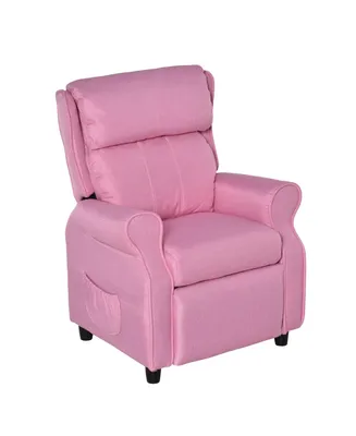 Qaba Kids Recliner Adjustable Armchair Sofa, Soft Sponge Cushion , Pink