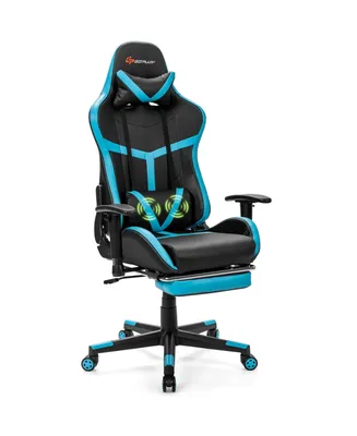 Massage Gaming Chair Reclining Racing with Lumbar Support