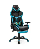 Costway Massage Gaming Chair Reclining Racing with Lumbar Support