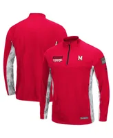 Men's Colosseum Red Maryland Terrapins Oht Military-inspired Appreciation Snow Cruise Raglan 1/4-zip Jacket