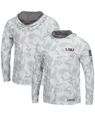Men's Colosseum Arctic Camo Lsu Tigers Oht Military-inspired Appreciation Long Sleeve Hoodie Top