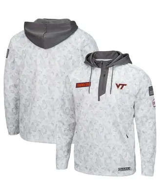 Men's Colosseum Arctic Camo Virginia Tech Hokies Oht Military-inspired Appreciation Quarter-zip Hoodie