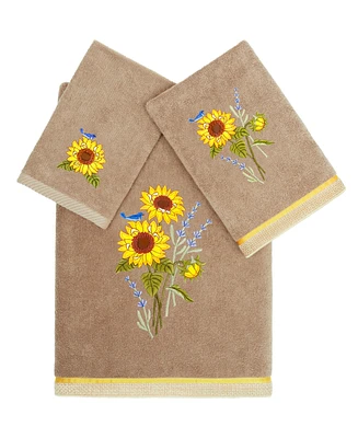 Linum Home Turkish Cotton Girasol Embellished 3-Pc. Bath Towel Set