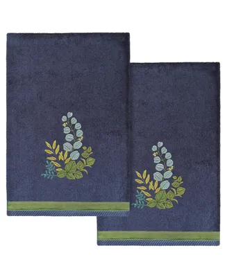 Linum Home Textiles Turkish Cotton Botanica Embellished Bath Towel Set, 2 Piece