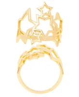 Macy's Gold Plated Open Design Stars Cluster Ring 