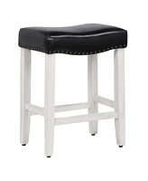 24" Upholstered Saddle Seat Counter Stool