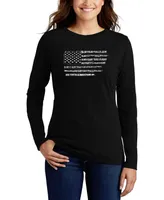 La Pop Art Women's Glory Hallelujah Flag Word Long Sleeve T-shirt