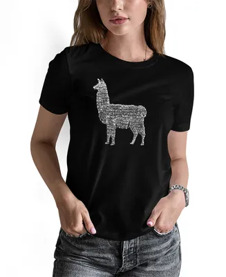 La Pop Art Women's Llama Mama Word T-shirt